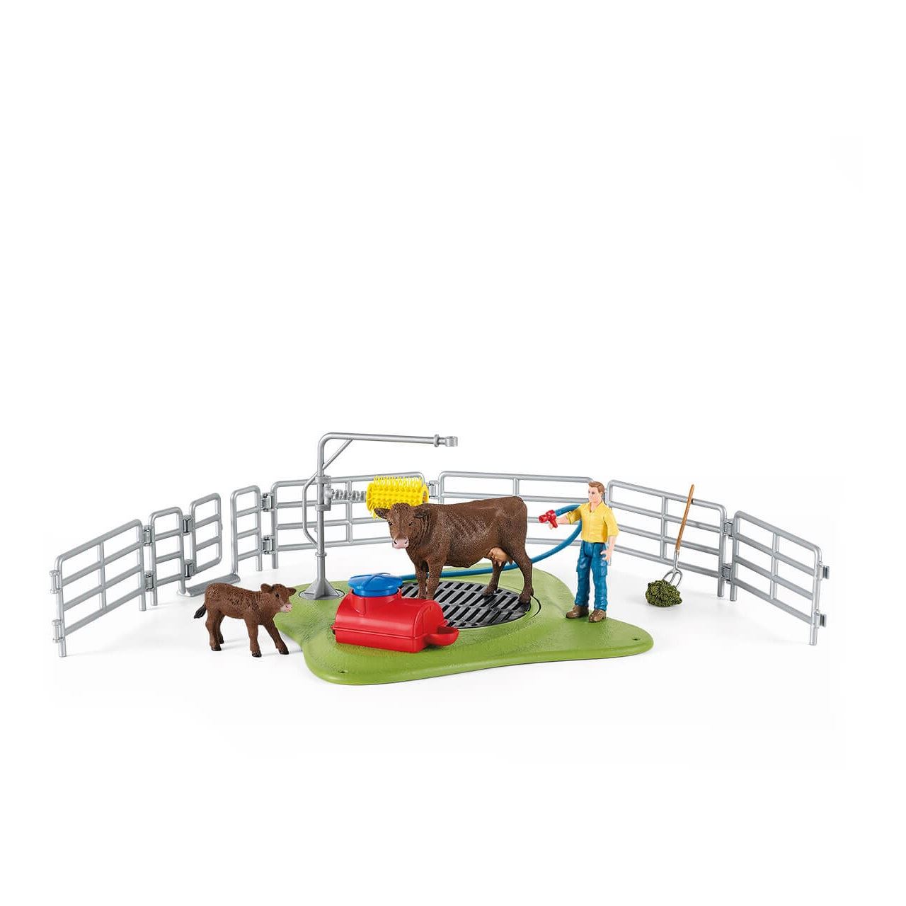 Schleich Farm World 42529 Kuh Waschstation Spielfiguren-Set