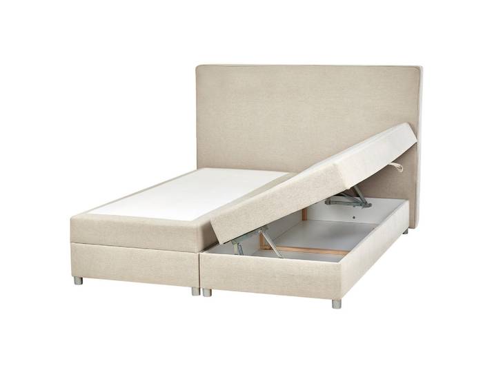 Beliani Boxspringbett 160/200cm Helles Beige Minister, 160x200 cm, Schlafzimmer, Betten, Boxspringbetten