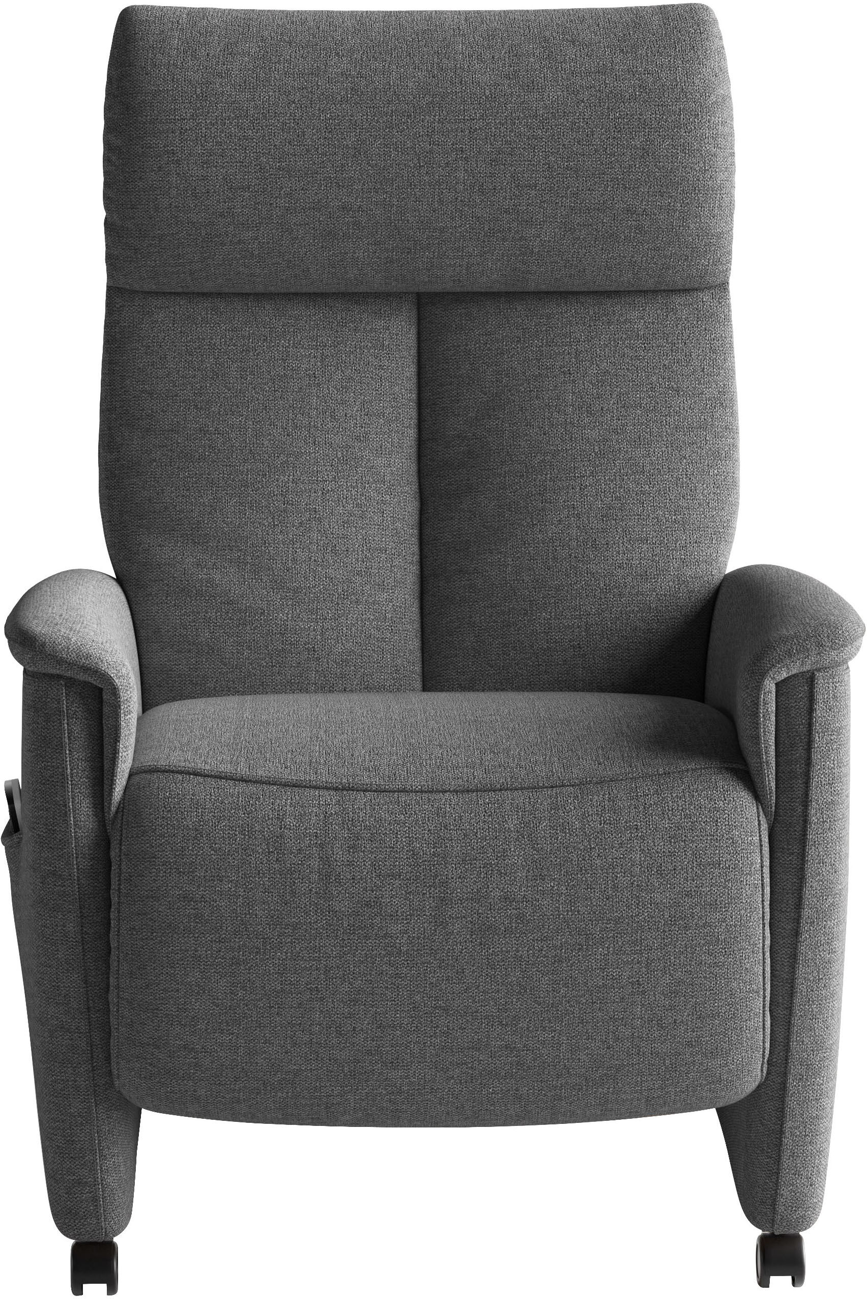 TV-Sessel SIT & MORE "Cremona Comfort Plus", grau (anthrazit), B:87cm H:114cm T:89cm, 100% Polyester, Sessel, TV-Sessel, bis 200 Kg belastbar, mit Herz-Waage Funktion anthrazit Flachgewebe, Ergonomie M2,mit Kopfteilverstellung,mit 3 Motoren-Herz Waage Fun
