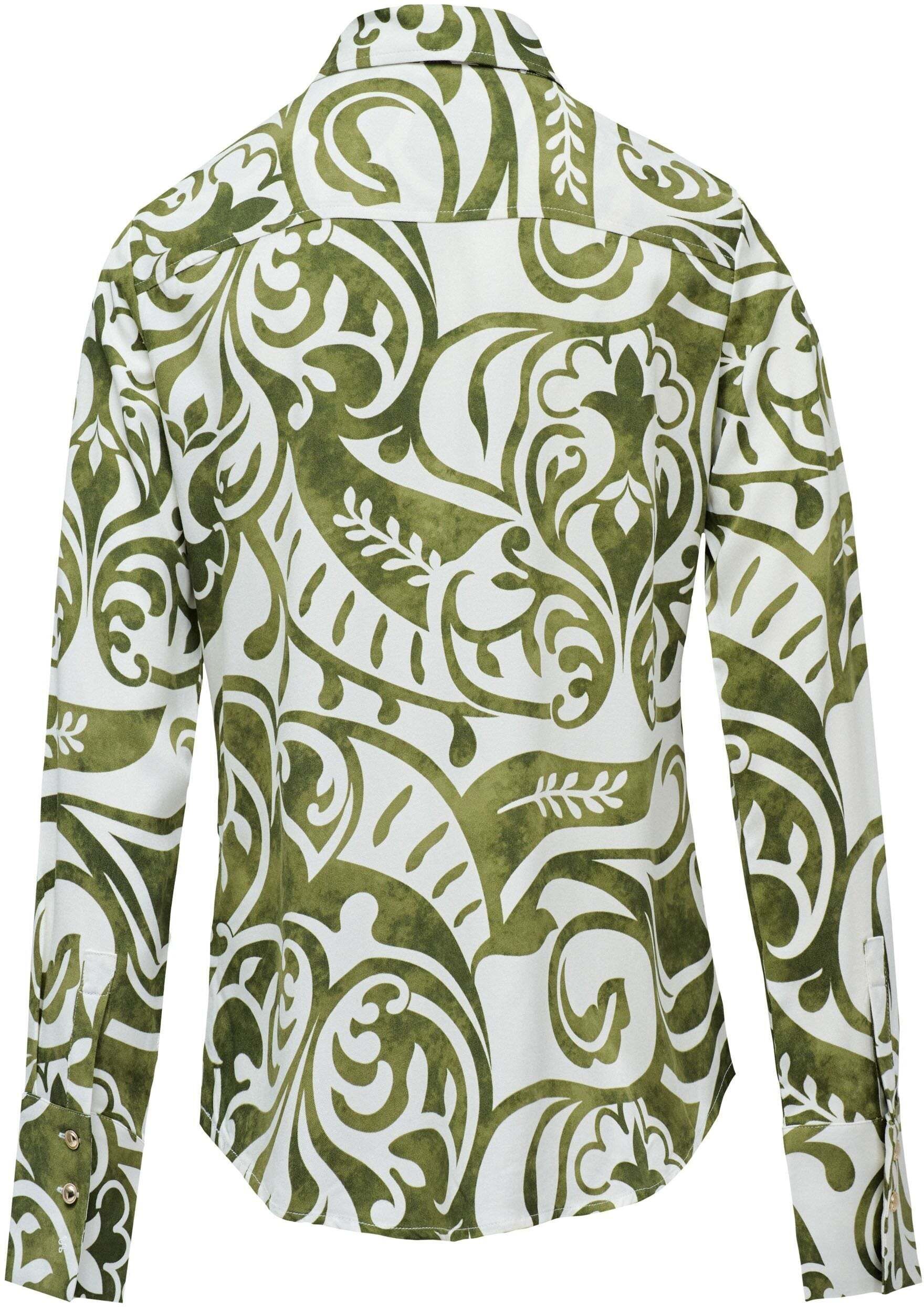 Langarmbluse SALSA "Salsa Jeans Langarmbluse Basic Shirt W/ Gold Buttons", Damen, Gr. XS, grün, Obermaterial: 55% Lyocell CLY. 45% Viskose CV., Blusen Langarmbluse grün XS