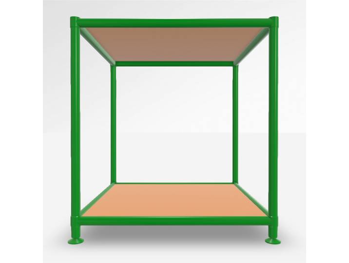 Couchtisch System4 Cubey 40.4x40.4 cm, Pastellgelb/Grün, Quadratisch, Neu - Perfekt für Sofa und Lounge