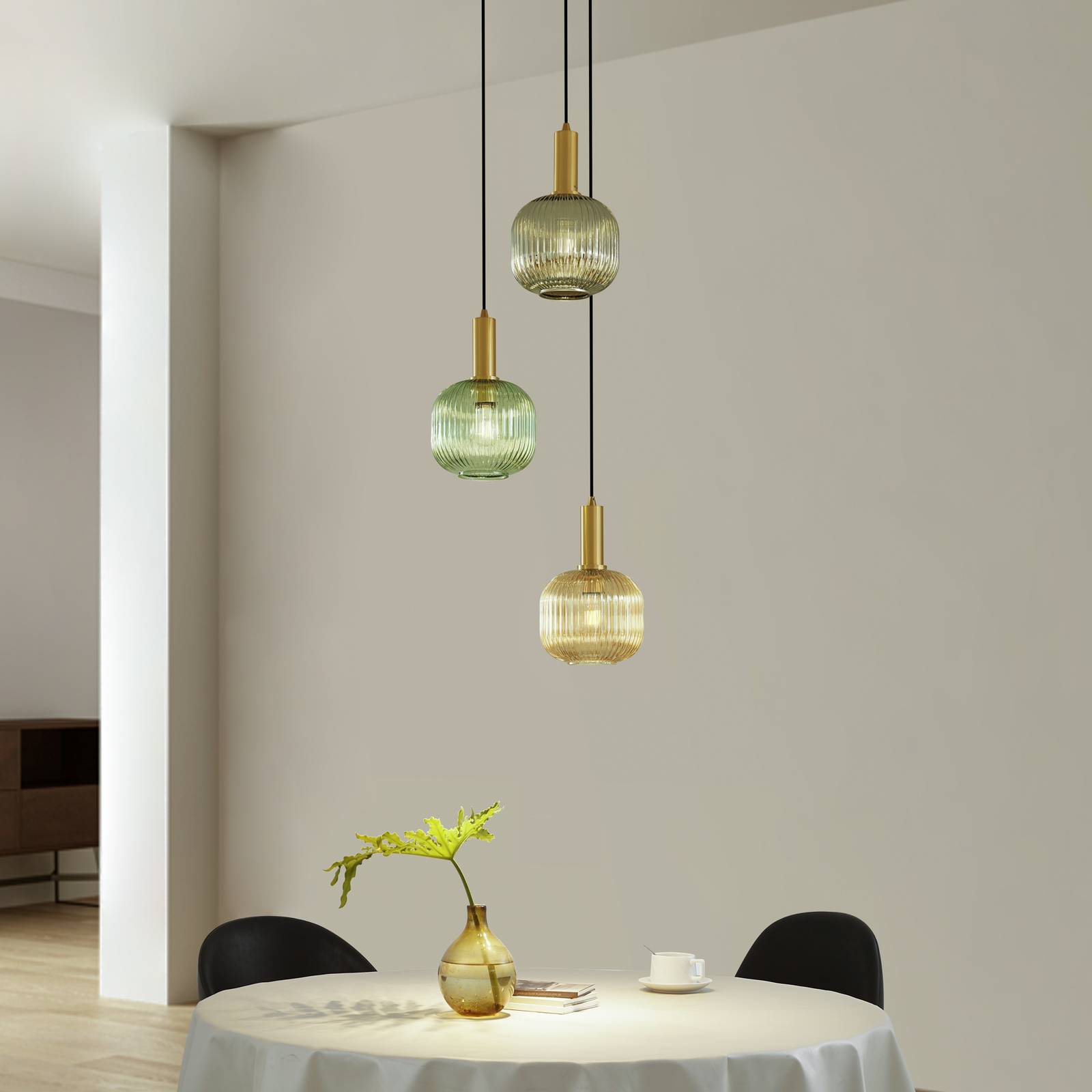 Pendant Light Dorotoe Lindby, dimmable, Multicolour, Living / Dining Room, Glass, Vintage, Ceiling Light
