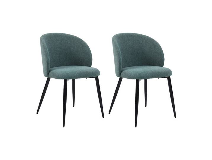 Mobili Rebecca Stühle Polylinen Aquagrün Schwarz, SET 2 Stück, Grün, 56x81x54 cm, Esszimmer, Stühle