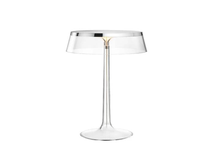 Flos Bon Jour T Tischleuchte Chrome-transparent Lampenschirm