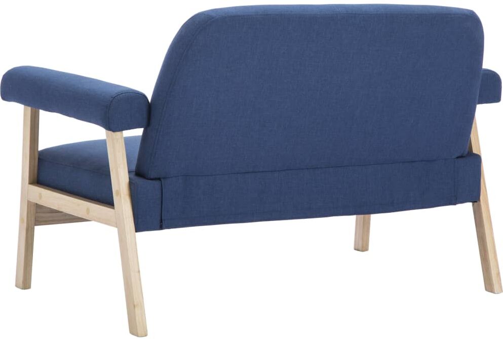 vidaXL Canapé à 2 places Tissu Bleu