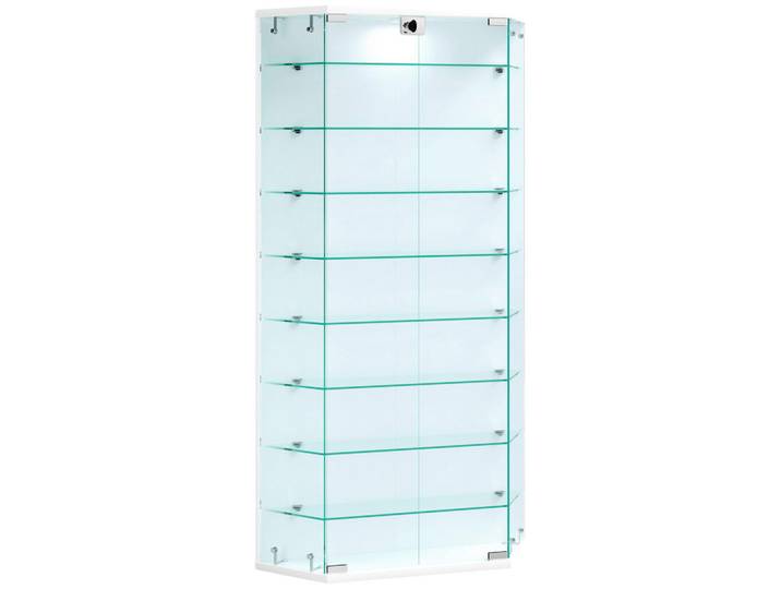 Mid.you Vitrine Benila, Weiß, Glas, 4 Fächer, 83x114x17 cm, hängend, Wohnzimmer, Wohnwände, Vitrinenschränke