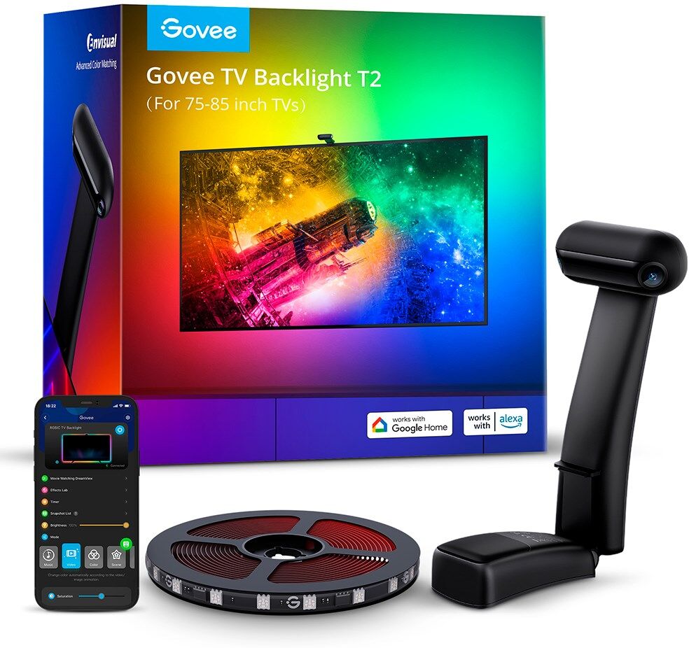 Govee TV Envisual Backlight T2 with Dual Cameras - 75 - 85" - Sort