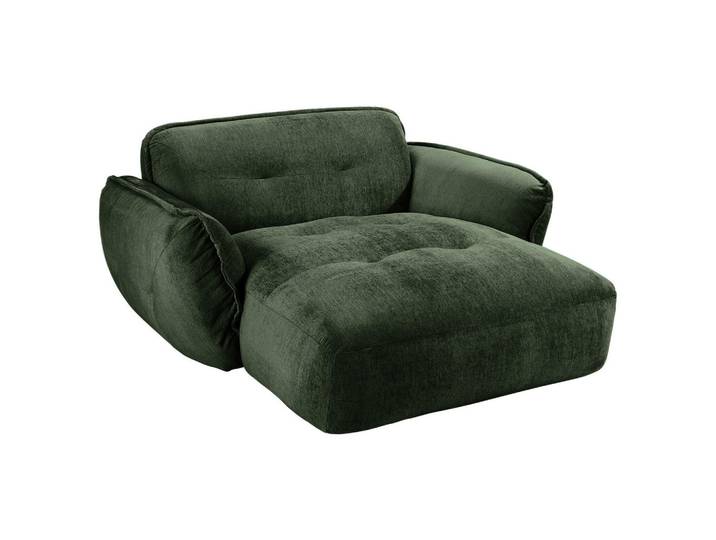 Trendmanufaktur Xxl-Sessel BE Fluffy, Dunkelgrün, Kunststoff, 182x87x184 cm, Made in EU, gepolsterte Armlehnen, Wohnzimmer, Sessel, XXL-Sessel