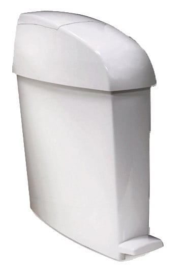 Rubbermaid Sanitair afvalemmer, rechthoekig, 12 liter, wit