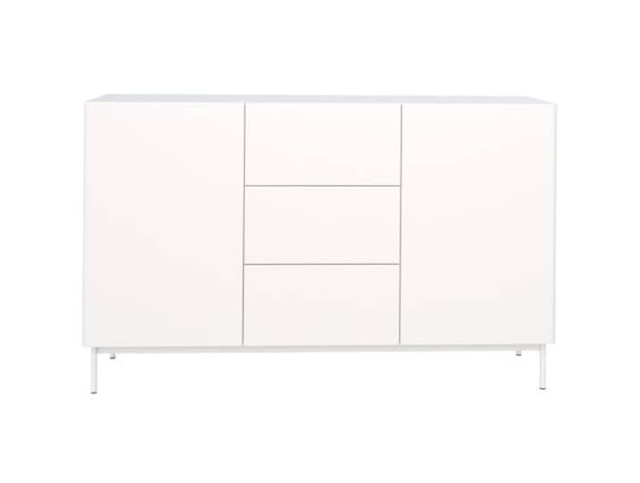 Selsey Kommode 160 x 38,6 x 90 cm, 2 Türen, 3 Schubladen, Weiß Push-to-Open, 3 Schubladen, GTV-Beschläge, ABS-Kante, 8 Ablagefächer, robuste Bauweise