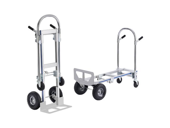 VEVOR 2 en 1 Diable pliable 249/363kg de capacité de charge Diable de transport Alliage d'aluminium & acier carbone Diable ⇋ Chariot à plate-forme Trolley pour les tâches de chargement & transport en intérieur & extérieur