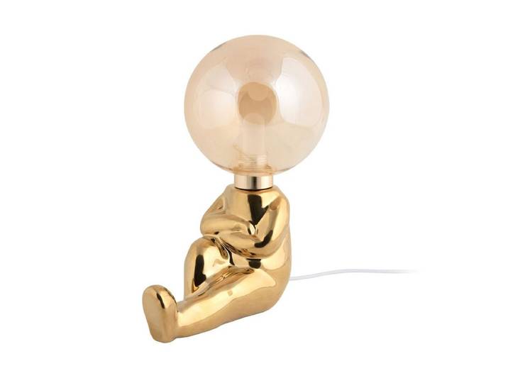 Tischlampe Antman (sitzend) - Designlampe Hochglanz beschichtet mit LED - Gold beschichtet - Luxusbetten24