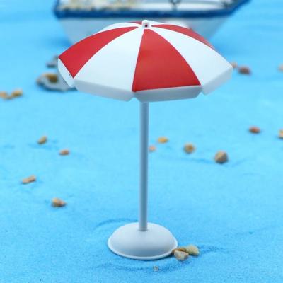 Uplift Essentials Miniature Beach Sun Umbrella Dollhouse Micro Landscape Prop Ocean DIY Decor & Baking Cake Topper Accessory red l