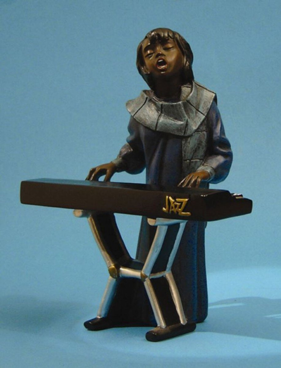 Parastone Jazz muzikant beeldje - Vrouw op keyboard - 17 cm