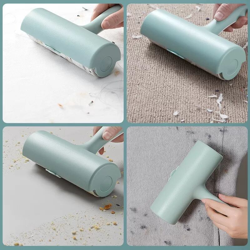 INF 16cm Fusselrolle mit 2 Nachfüllpackungen – Effizienter Tierhaar- und Fusselentferner Grün