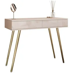 KONSOLE SIENNA KASCHMIR auf schrägen goldenen Beinen PUSH OPEN