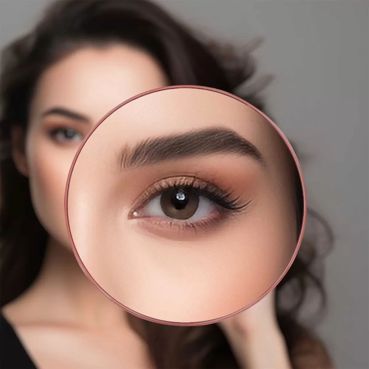 INF Miroir de Maquillage Grossissant 10x - Miroir Cosmétique Noir à Ventouse