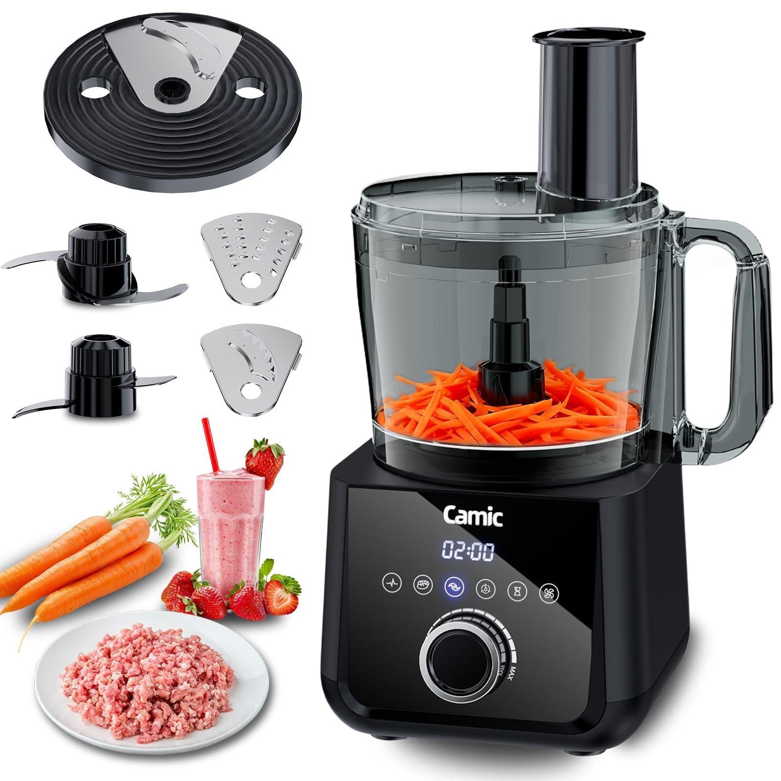 Selius Keukenmachine Food Processor met 1500 W Motor en 2,5 Liter Mengkom - Zwart