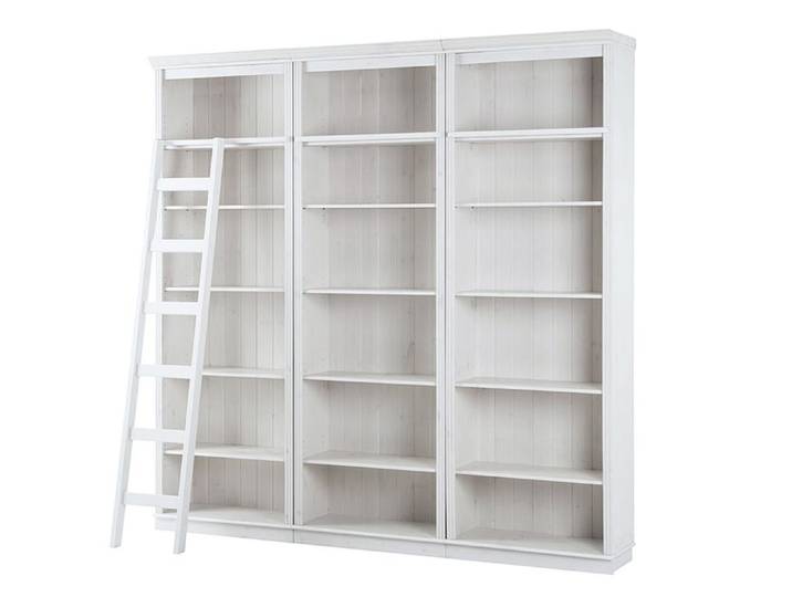 Anita-bibliothèque à 5 Étagères En Pin Blanc Lot De 3