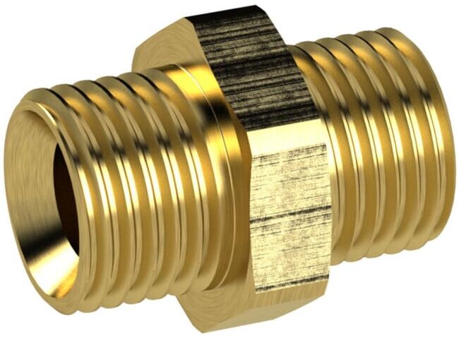 Riegler Raccord double filetage, cyl., M24x1,5 ext., M24x1,5 ext., Clé 27, laiton (290.957)