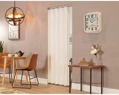 Spectrum Woodshire White MDF Folding Closet Door Accordion Door 36 x 80