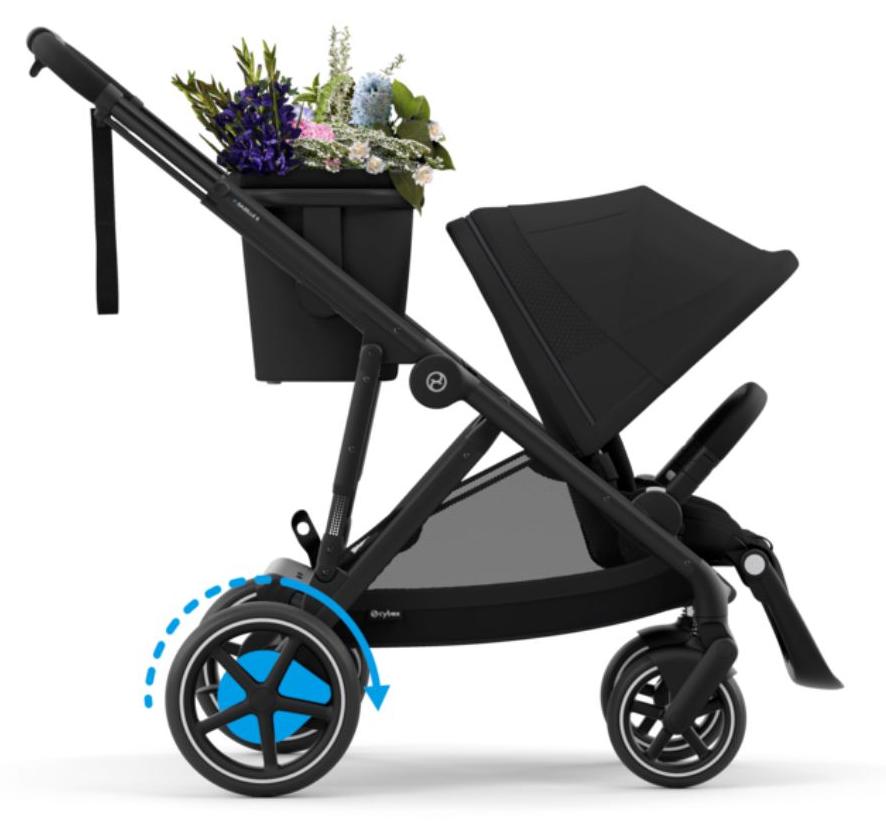 CYBEX e-Gazelle S, Betthimmel, Traditioneller Kinderwagen, Unisex, Faltbar, Schwarz