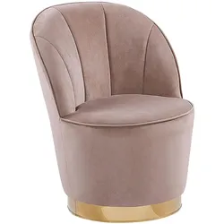 SESSEL Samtstoff Beige/Gold Alby