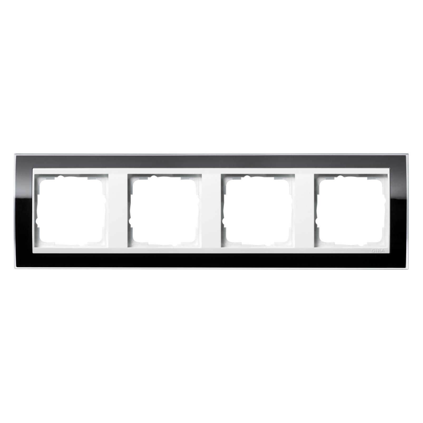 Gira 4fach Rahmen Event Klar, Standard 55, System 55 Schwarz 0214733 (0214733)