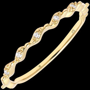 Edenly Lyra Ring â€“ 9-karÃ¤tiges Gelbgold (375/1000) mit synthetischen Diamant