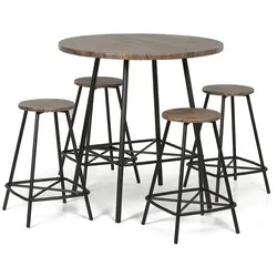 Esszimmergarnitur WELLINGTON ROUND, Tischdurchmesser 90 cm + 4 Stühle