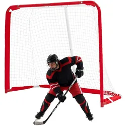 VEVOR Street-Hockey-Tor 142 x 113 cm für Street- und Rollerhockey-Training, Hockeynetz mit Metallrahmen, Feldhockey-Tor für Indoor und Outdoor, Tragbares Inlinehockey-Tor für Garten Garage