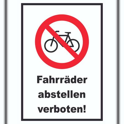 HB-Druck Fahrräder abstellen verboten Schild A5 Rückseite selbstklebend