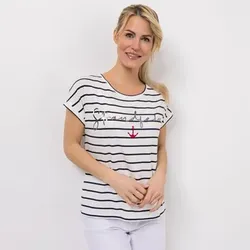 STRANDFEIN Shirt kurzer 1/2 Arm Rundhalsausschnitt figurumspielend
