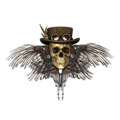 Fototapete PAPERMOON "Steampunk totenkopf", bunt, B:5m L:2,8m, Vlies, Tapeten