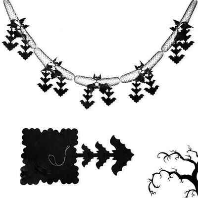 Inspired Deals 3m Halloween Spider Garland Honeycomb Hanging Decoration For Parties And Home Decor bat