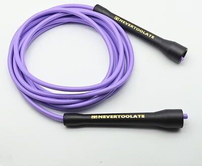 On Spot Shop Boxing Rope Nylon Core PVC Fitness Skip Jump Rope For Double Unders, Smooth Workout Backup Rope With Overgrip purple