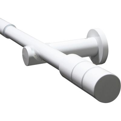 Gardinenstange GARDINIA "Set Metall" Gr. 1, weiß, Ø:19mm, Aluminium, Gardinenstangen, 1-Lauf