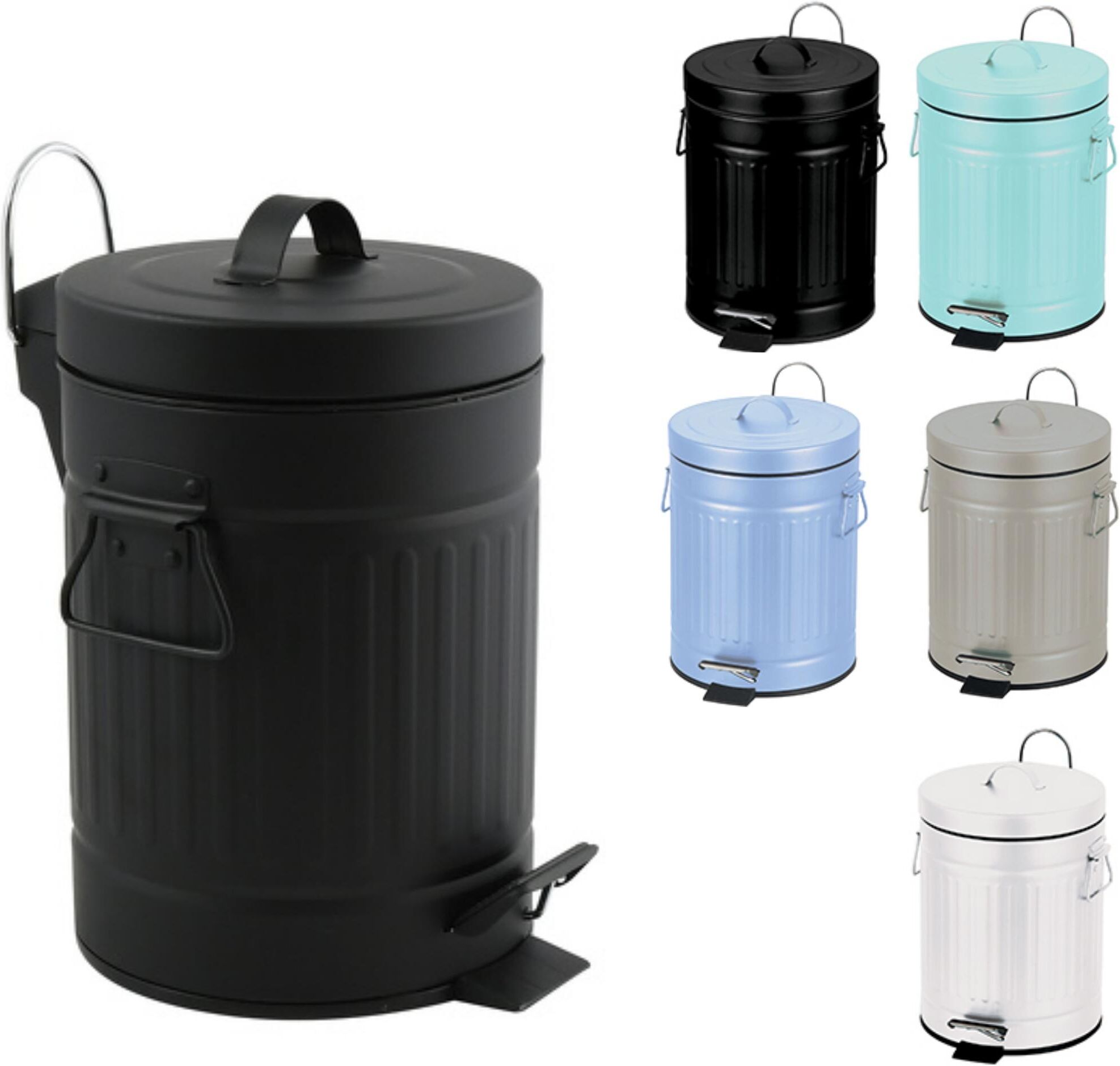 Kosmetikeimer MSV "Clima", schwarz, H:26,5cm, Stahl, Mülleimer, Kosmetikeimer schwarz B/H/T: 26,5cm, 3 l