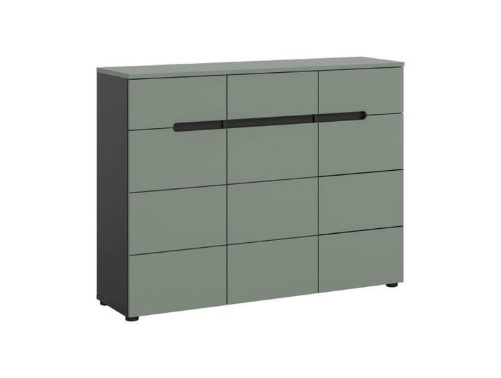 [en.casa] Meuble à chaussures Canu 120 x 37 x 94 cm vert fumé