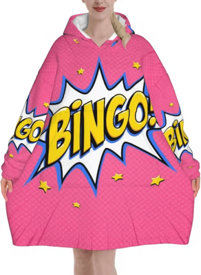 Inspire Curations Custom Bingo Game Oversized Wearable Blanket Hoodie 2