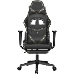 vidaXL Raranica (Mit Fussablage), Gaming Stuhl, Schwarz