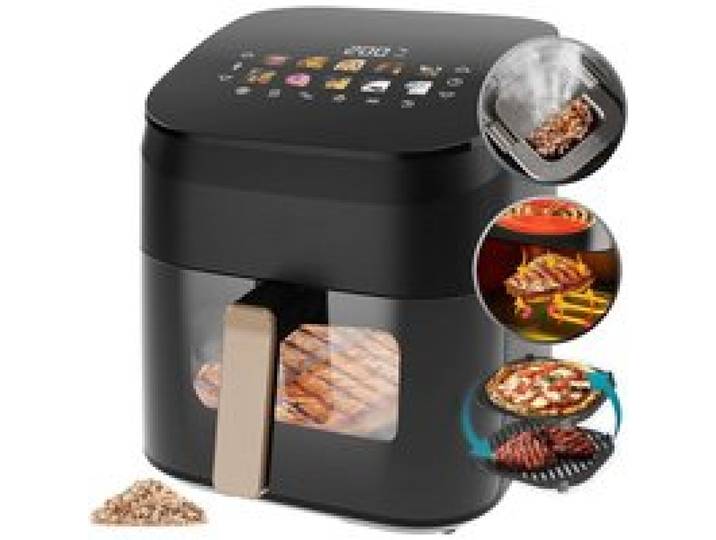 Air Fryer Cecofry&Grill Smokin 4500. Friteuse à Air sans Huile Grill Plancha Fonction Fumoir Résistance Double