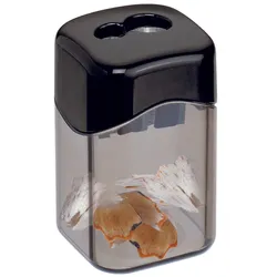 M + R Dosenspitzer doppelt schwarz/transparent
