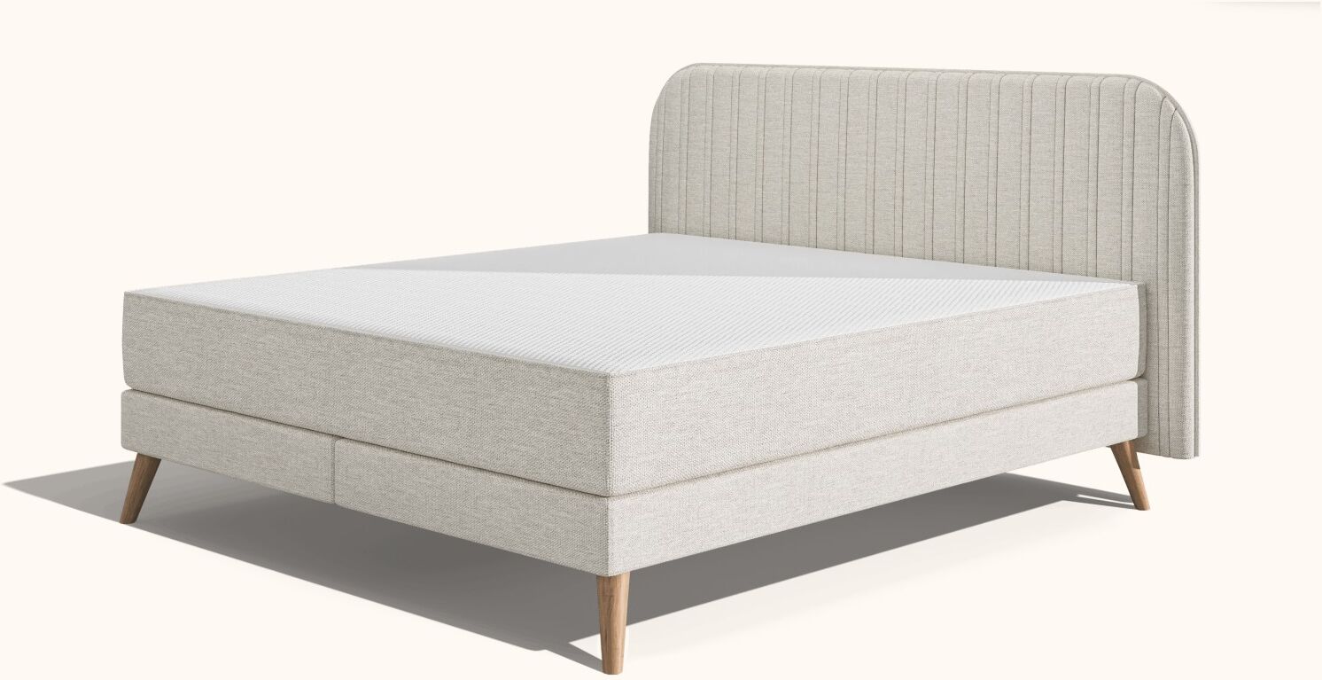 Emma Original Elite Boxspringbett - Dunkelgrau - 160x200 cm - Kopfteil Kissen - Metallfüße
