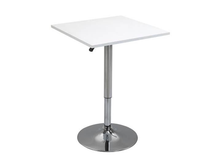 ComfortXL Bartisch De-08000 höhenverstellbar, 360° drehbar Weiß, Metall, 60x91x60 cm, Esszimmer, Barmöbel, Bartische