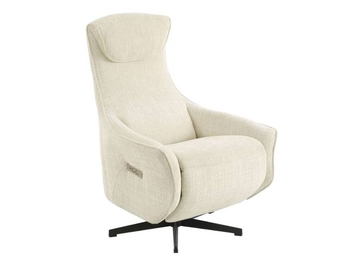 Fauteuil relax électrique rotatif tissu 1 place beige
