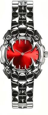 Fabled Fashion Studio DENVOSI Gothic Claw Shaped Quartz Watch With Detachable Dial red