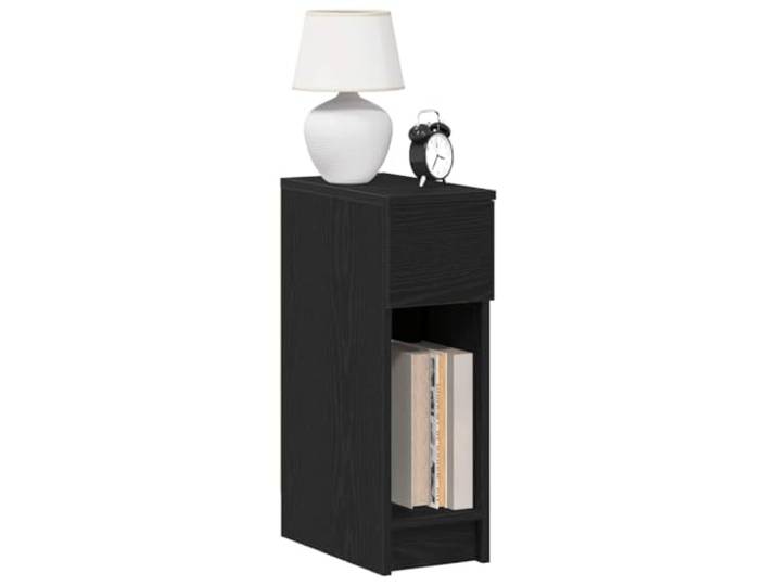 HEFZGDB Nachttische mit Schublade 2 Stück Schwarz Eichen-Optik 20x36x60cm, Stauraum Schublade Ablage, Robustes Holzwerkstoff Material langlebig feuchtigkeitsbeständig, praktische