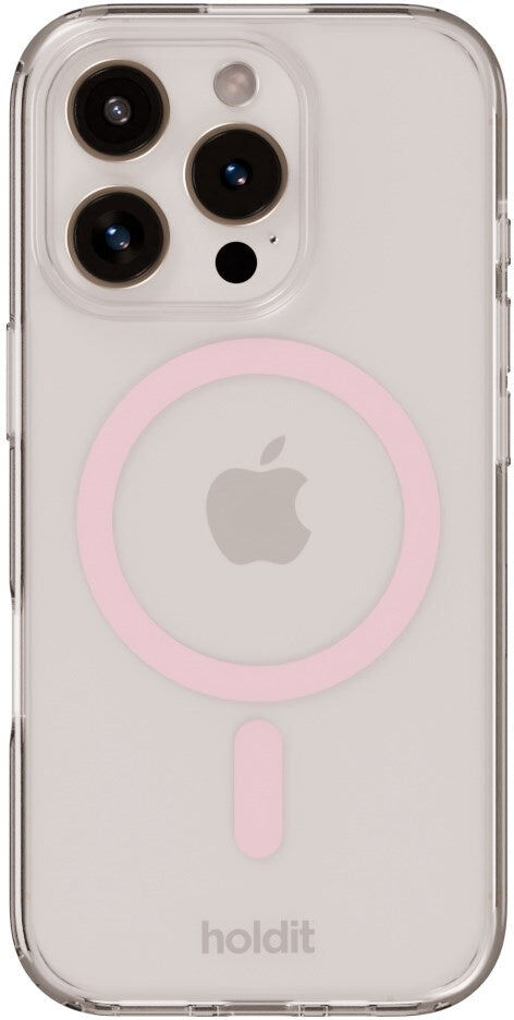 Holdit iPhone 16 Pro MagSafe Cover - Transparent / Pink