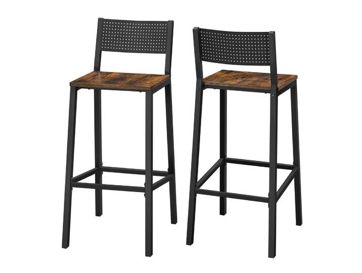 Ensembles de 2 tabourets de bar pour cuisine salle marron et noir